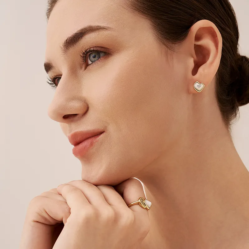 Amber Lollipop Shell Stud Earrings Women's-1