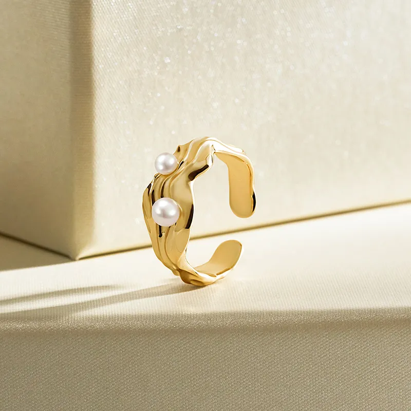 Amber Lollipop Pearl Rings Women's-2