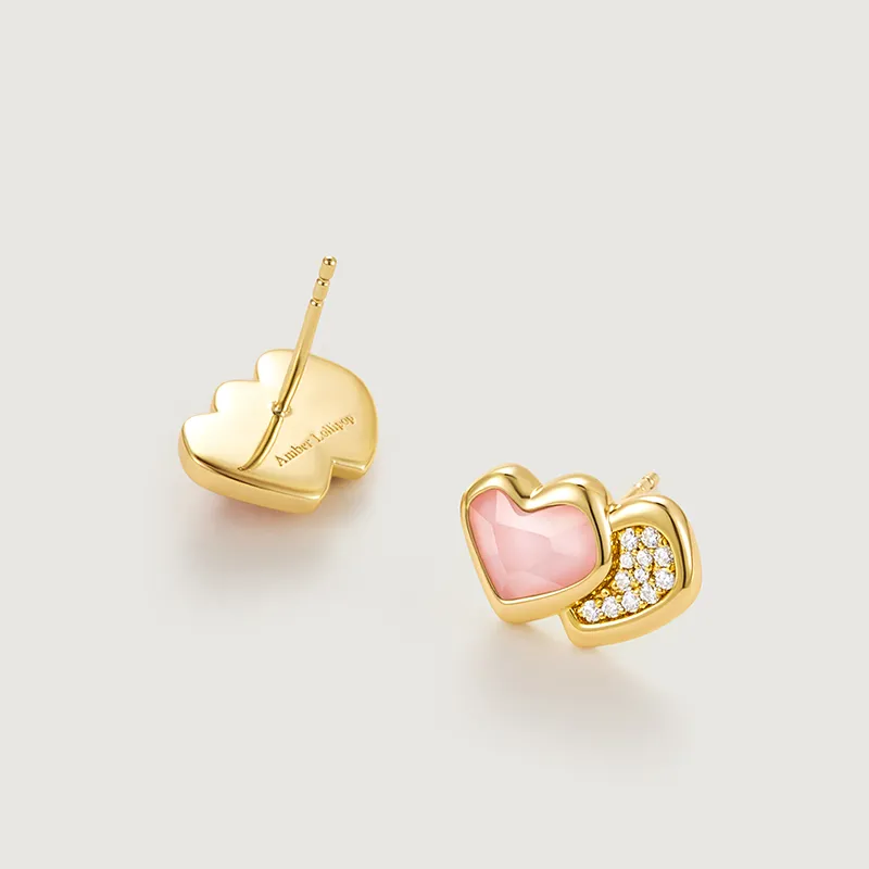 Amber Lollipop AMOUR Collection Shell Stud Earrings Women's-7