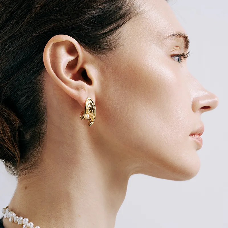 Amber Lollipop Pearl Earrings Women's-2