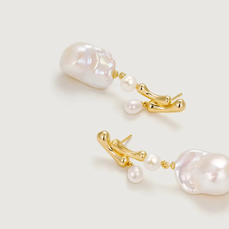 Amber Lollipop Luminous Bamboo Collection Pearl Earrings Women's-4