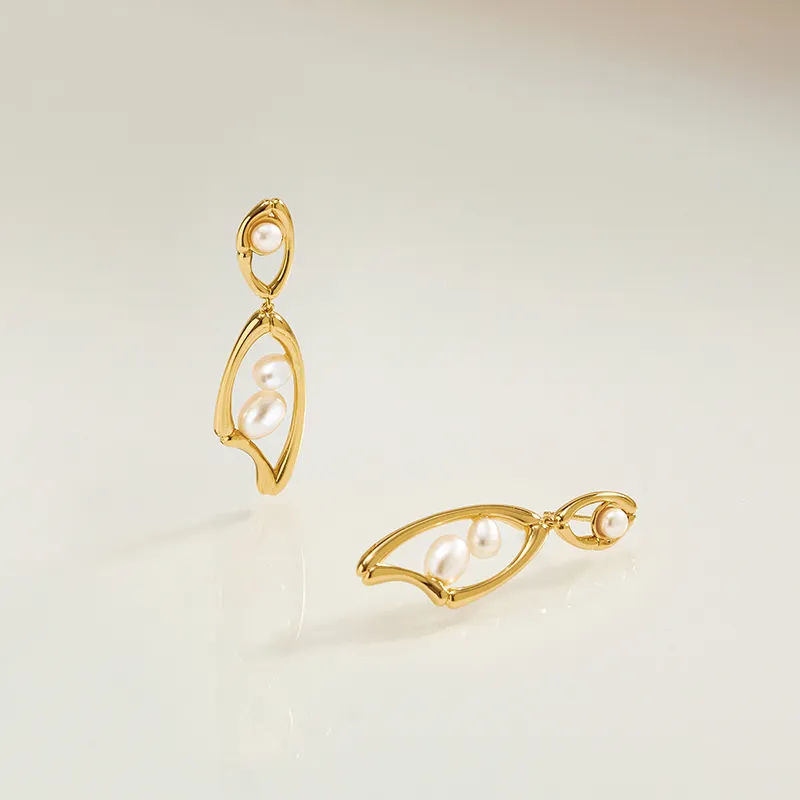 Amber Lollipop Luminous Bamboo Collection Pearl Earrings Women's-2