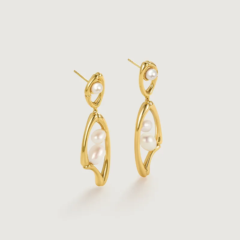 Amber Lollipop Luminous Bamboo Collection Pearl Earrings Women's-4