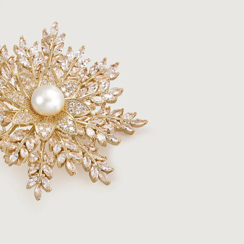 Amber Lollipop Freshwater Pearl Zircon Brooches Women's-1