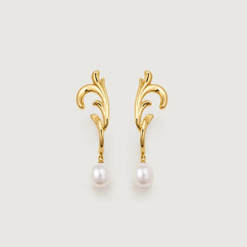 Amber Lollipop Lilith Garden Collection Pearl Earrings Women's-3