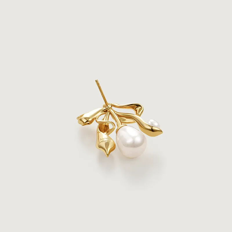Amber Lollipop Pearl Earrings Women's-2