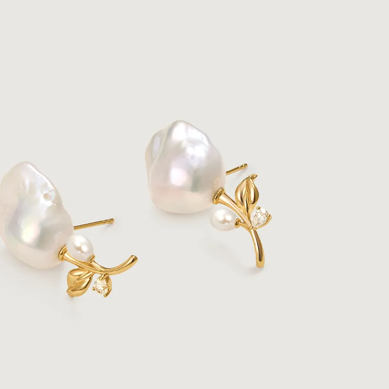Amber Lollipop Pearl Earrings Women's-4
