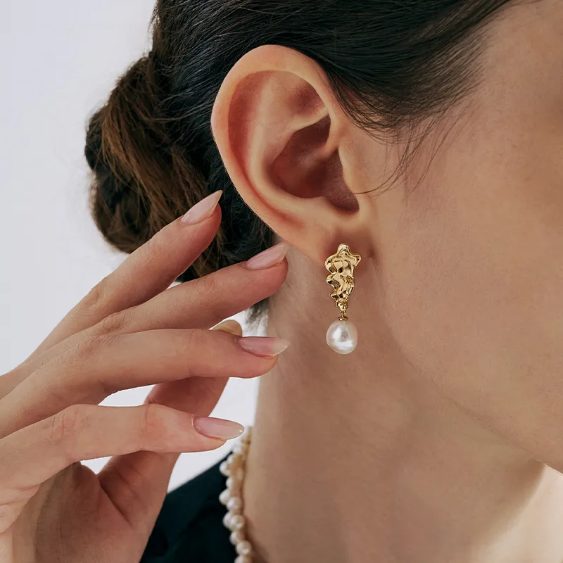 Amber Lollipop Pearl Earrings Women's-3