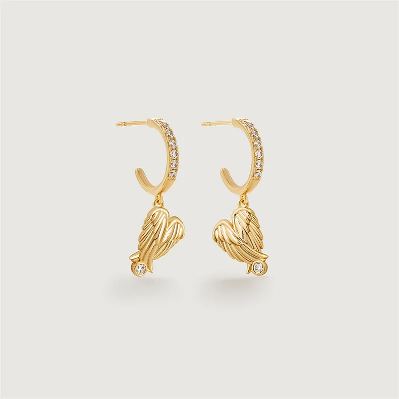 Amber Lollipop Flying Feather Series S925 Silver Earrings Women's-6