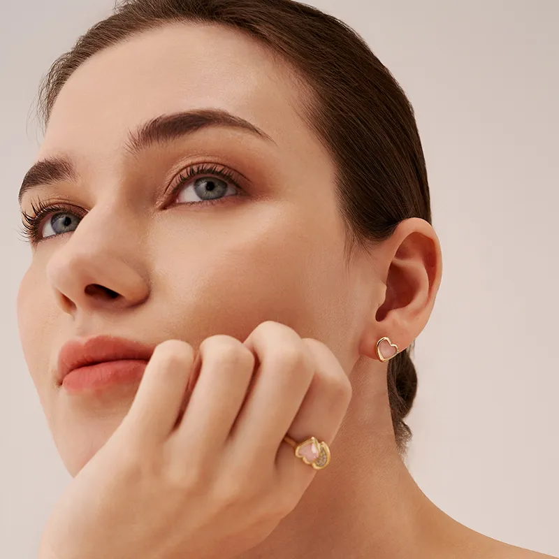 Amber Lollipop Shell Stud Earrings Women's-8