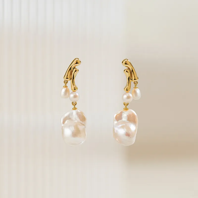 Amber Lollipop Luminous Bamboo Collection Pearl Earrings Women's-2