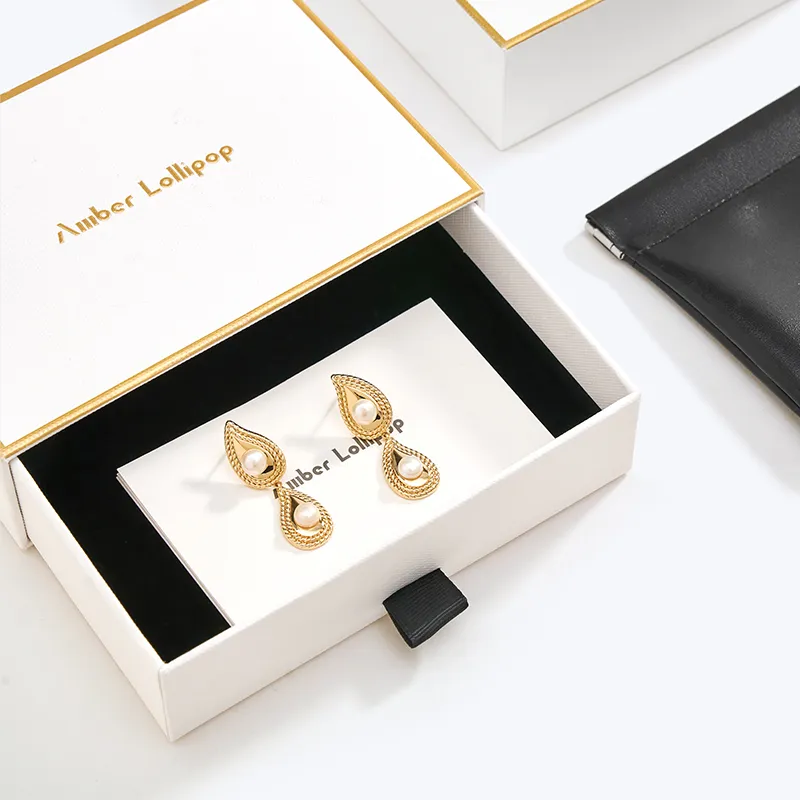 Amber Lollipop Pearl Earrings Women's-2
