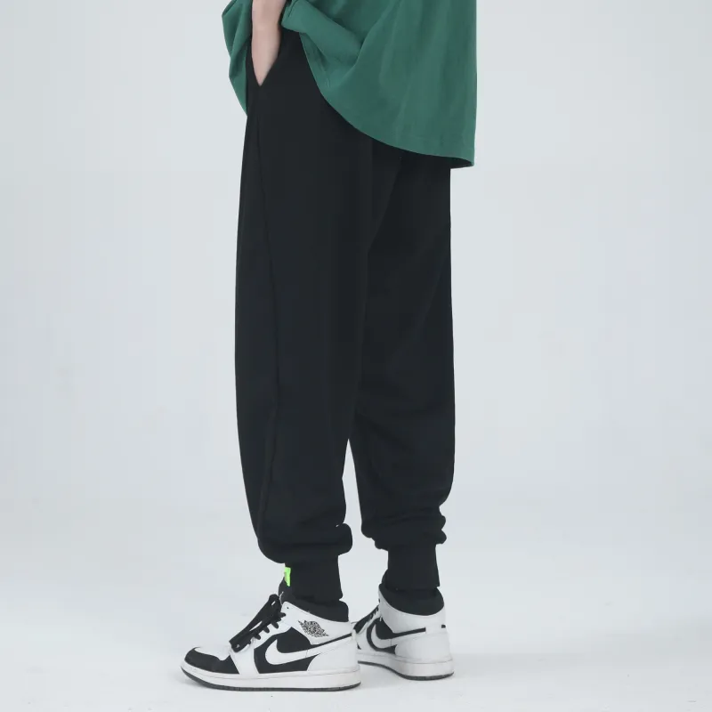 SUPERMOON Autumn And Winter Season Knitted Sports Pants Unisex Black-27