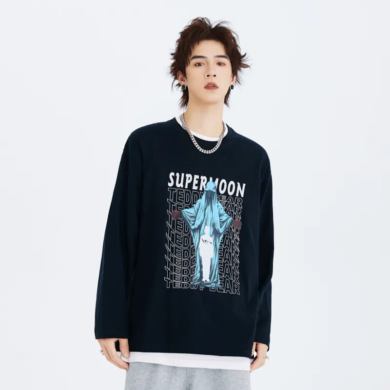 SUPERMOON Long-Sleeved T-Shirt Unisex-4