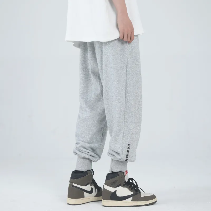 SUPERMOON Autumn And Winter Season Knitted Sports Pants Unisex Black-3