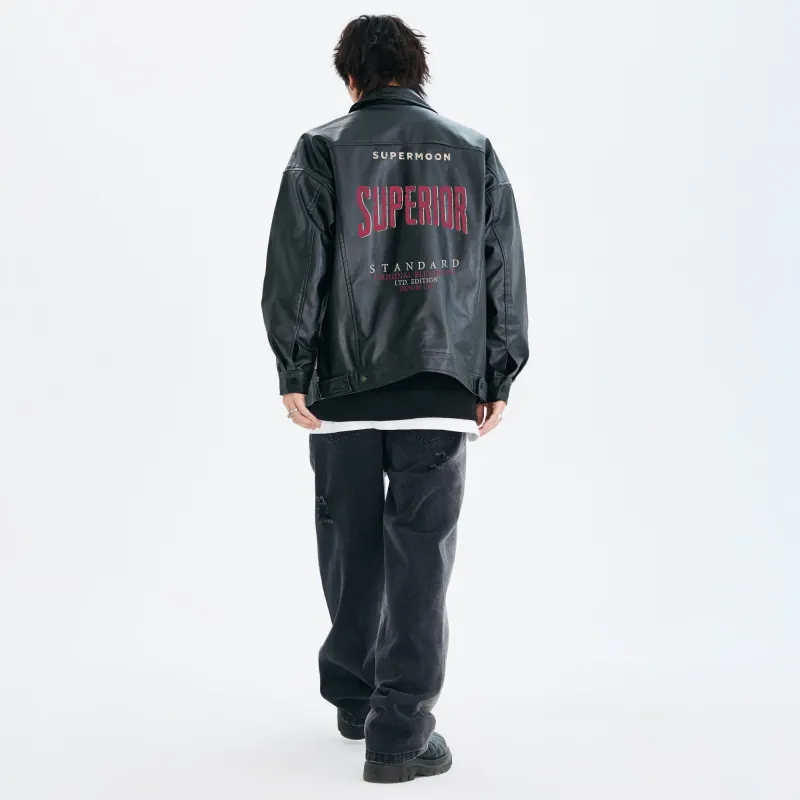 SUPERMOON Leather Jacket Unisex Black-2