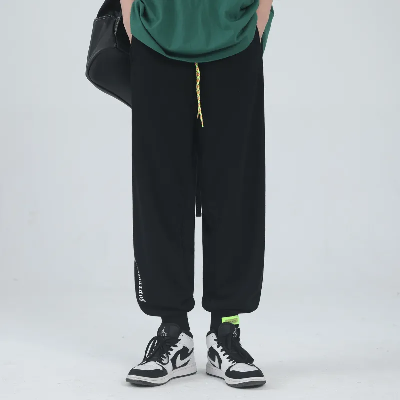 SUPERMOON Autumn And Winter Season Knitted Sports Pants Unisex Black-8