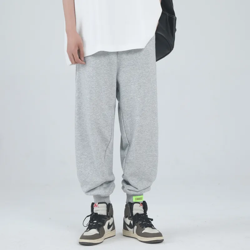 SUPERMOON Autumn And Winter Season Knitted Sports Pants Unisex Black-44