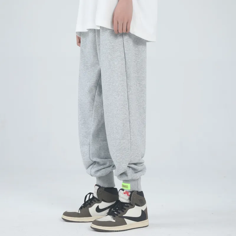 SUPERMOON Autumn And Winter Season Knitted Sports Pants Unisex Black-16