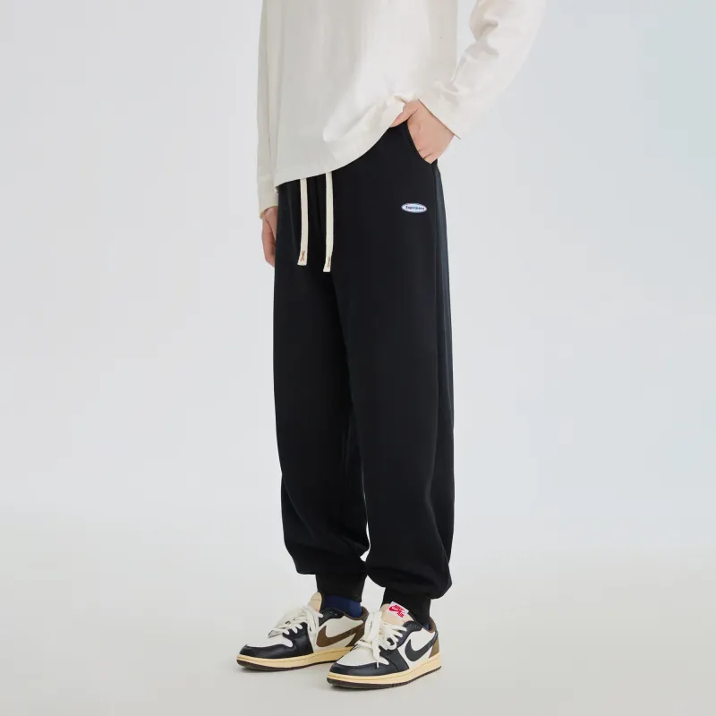 SUPERMOON Thickened And Fleece-Lined Sweatpants Cuffed Pants Unisex-14