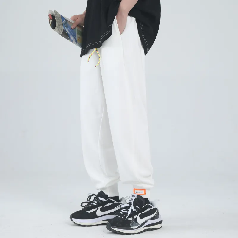 SUPERMOON Autumn And Winter Season Knitted Sports Pants Unisex Black-17