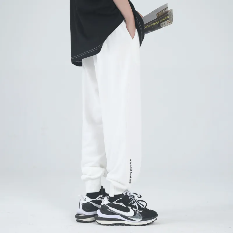 SUPERMOON Autumn And Winter Season Knitted Sports Pants Unisex Black-14