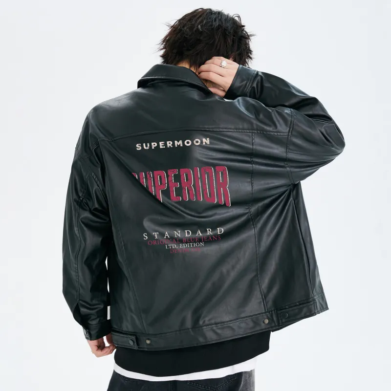 SUPERMOON Leather Jacket Unisex Black-3