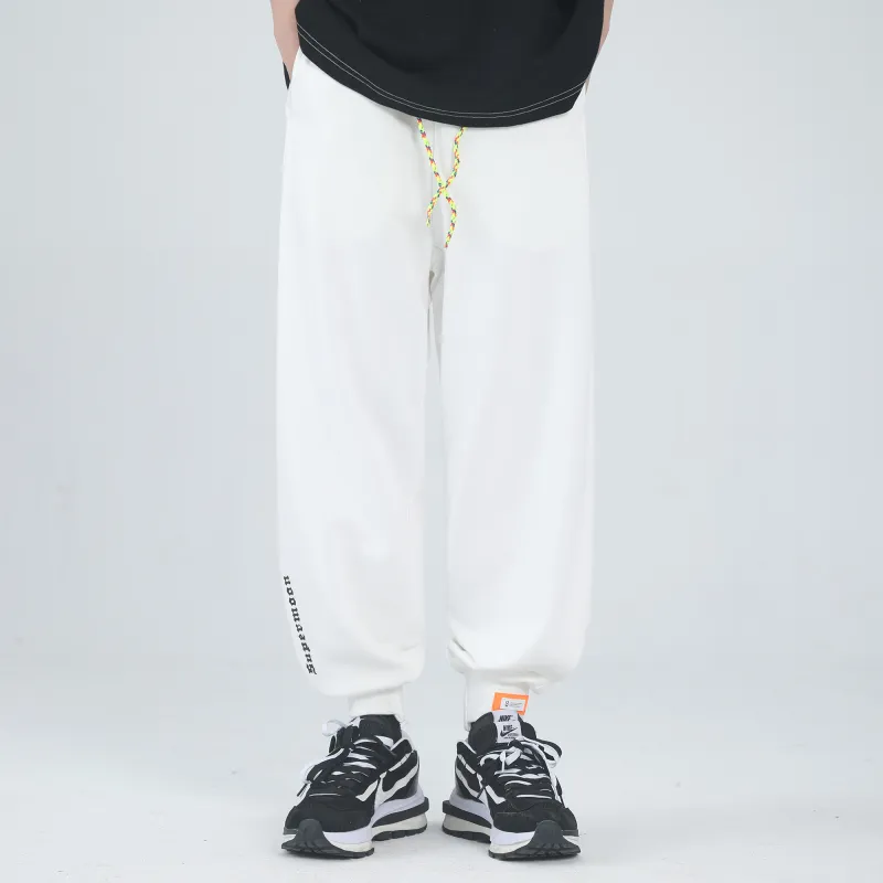 SUPERMOON Autumn And Winter Season Knitted Sports Pants Unisex Black-21