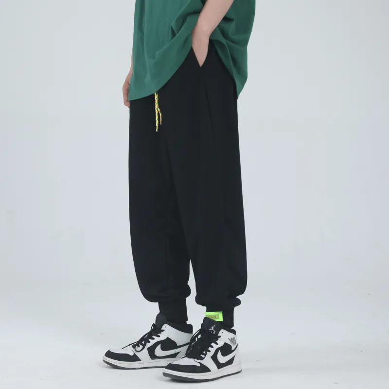 SUPERMOON Autumn And Winter Season Knitted Sports Pants Unisex Black-11