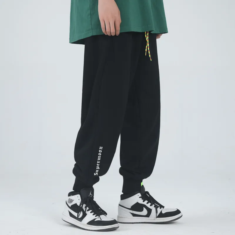 SUPERMOON Autumn And Winter Season Knitted Sports Pants Unisex Black-32
