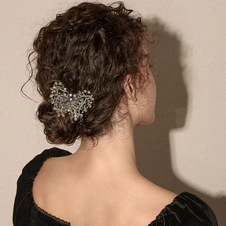 Cercoo Artificial Crystal Hair Clips Women's-3