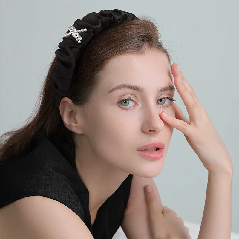 Cercoo Polyester Artificial Pearl Headbands Women's-1