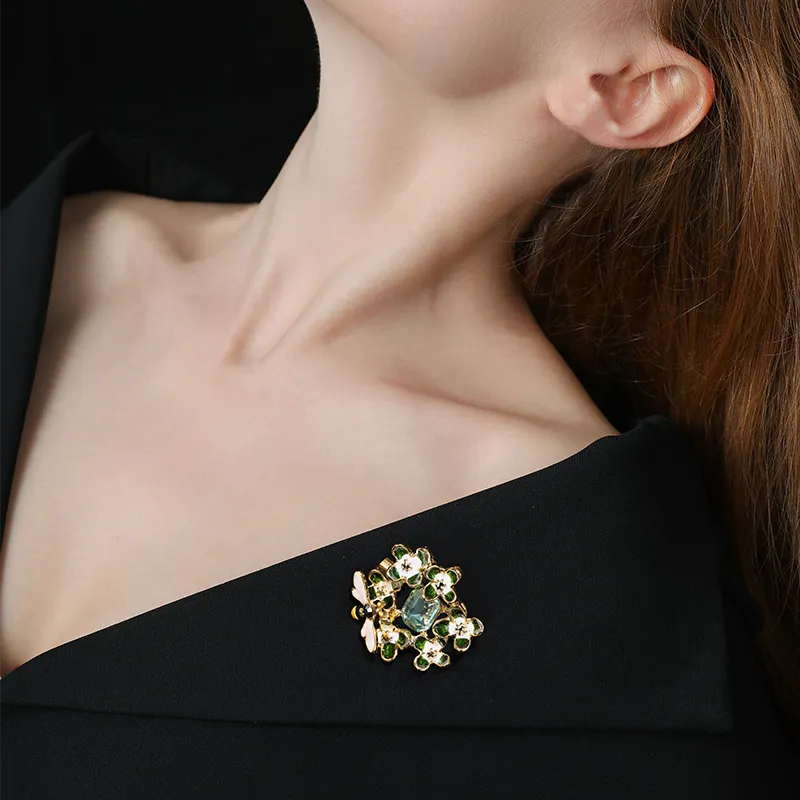 Cercoo Artificial Crystal Brooches Women's-1