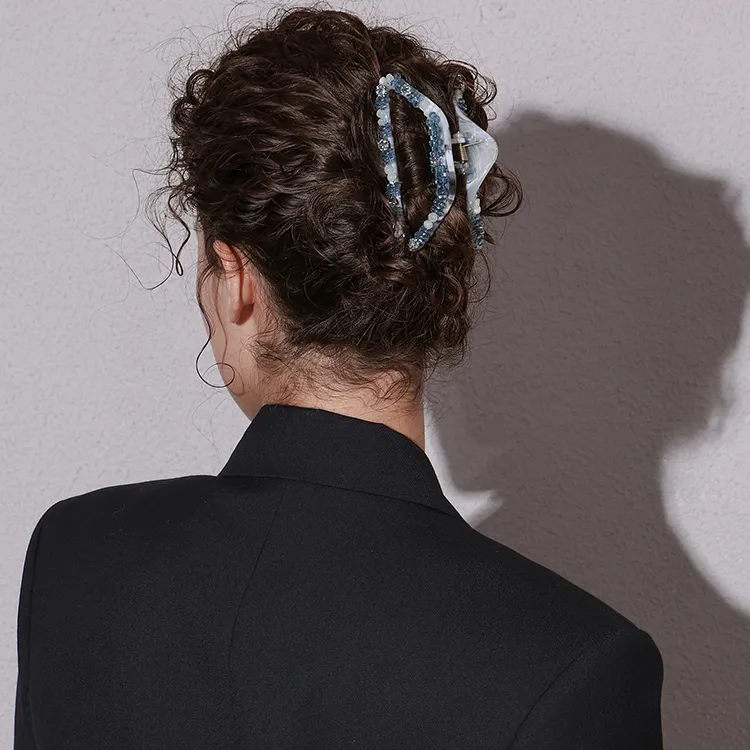 Cercoo Artificial Crystal Hair Clips Women's-2