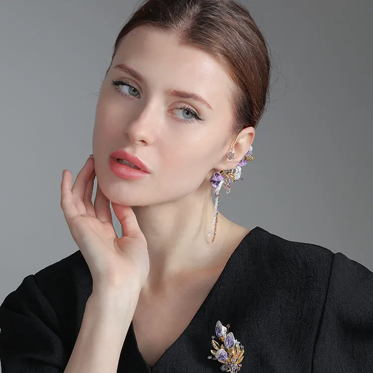 Cercoo Artificial Crystal Earrings Women's-1