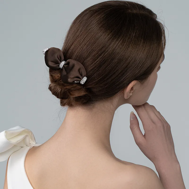 Cercoo Imitation Silk Satin Hair Clips Women's-4