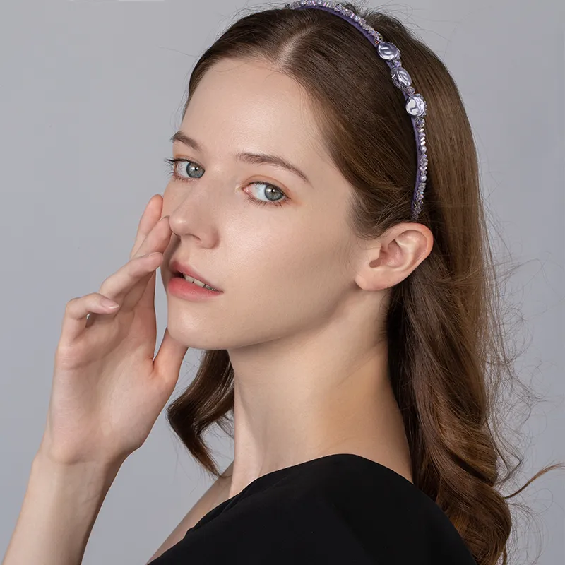 Cercoo Resin Pearl Artificial Crystal Headbands Women's-1