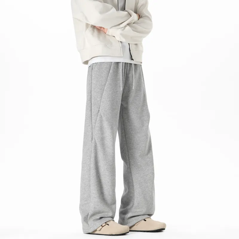 ROSECREED Knitted Sports Pants Unisex White Heather Gray-13