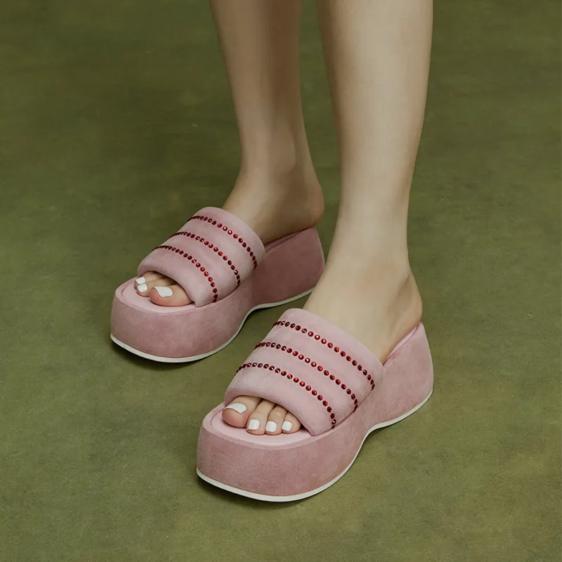 CICIFOR Spanish Dance Music Platform Slide Slippers 6m Women's Pink-4