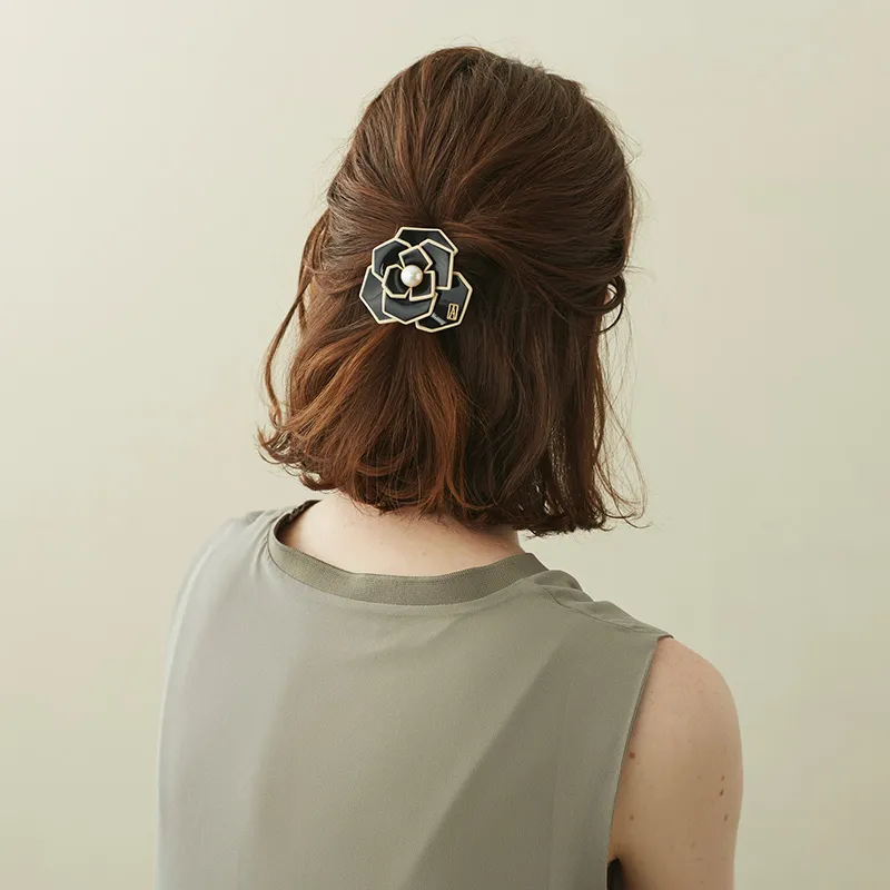 ALEXANDRE DE PARIS Minimalist Camellia Collection Hair Tie Women's-7
