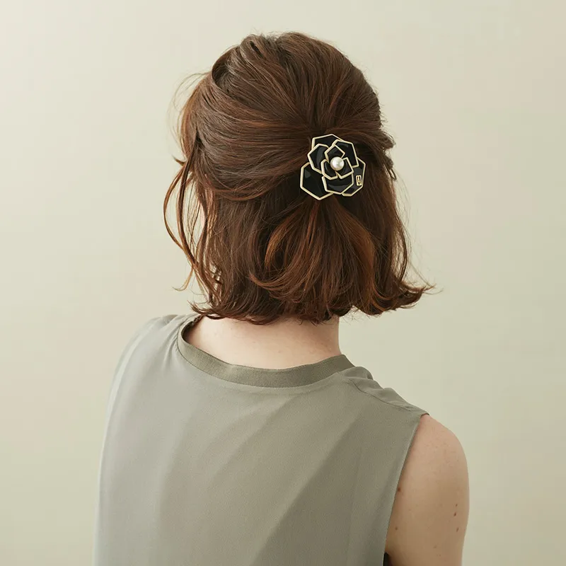 ALEXANDRE DE PARIS Minimalist Camellia Collection Hair Tie Women's-6