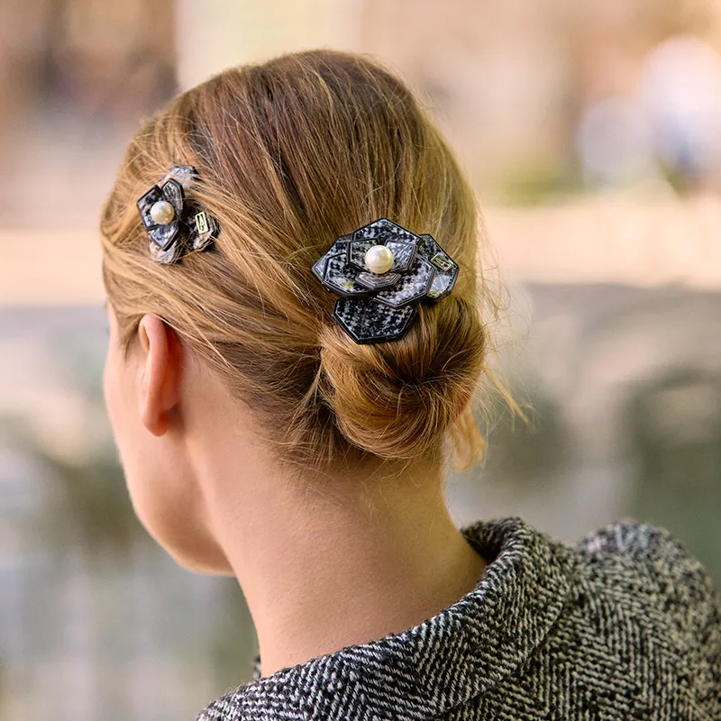 ALEXANDRE DE PARIS Exclusive Camellia Collection 8cm Hair Clip Women's-1