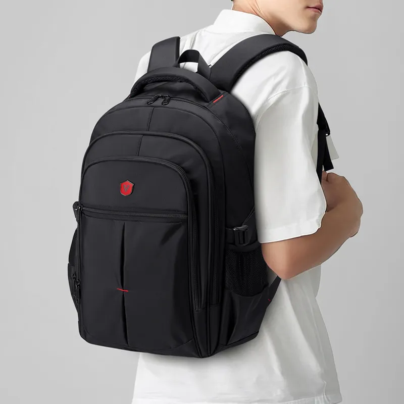 V.NINE Fabric Backpack Laptop Bag Backpack Regular Men's Classic Black-7
