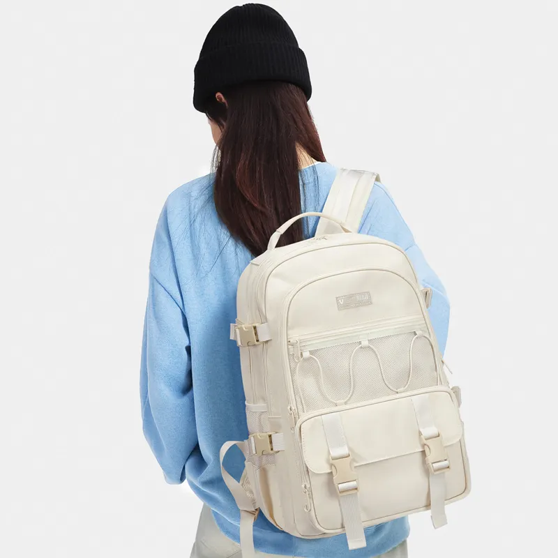 V.NINE Fabric Backpack Unisex Obsidian Black/Taro Purple/Ecru-5