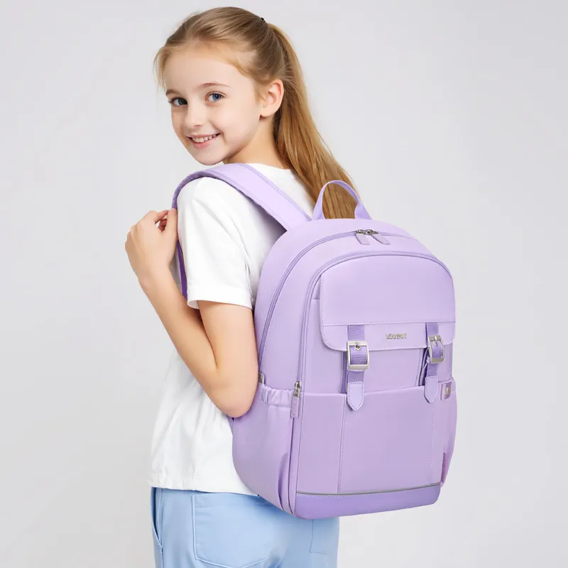 V.NINE Fabric Student Bag Unisex Taro Purple/Starry Blue-6