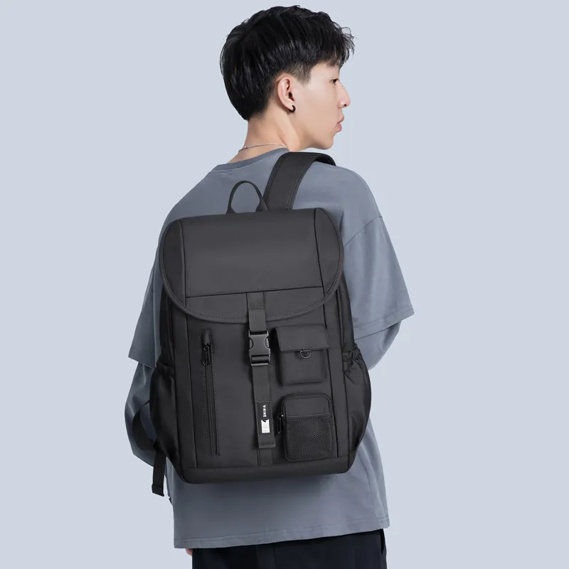 V.NINE Fabric Backpack Regular Unisex Khaki/Obsidian Black-13
