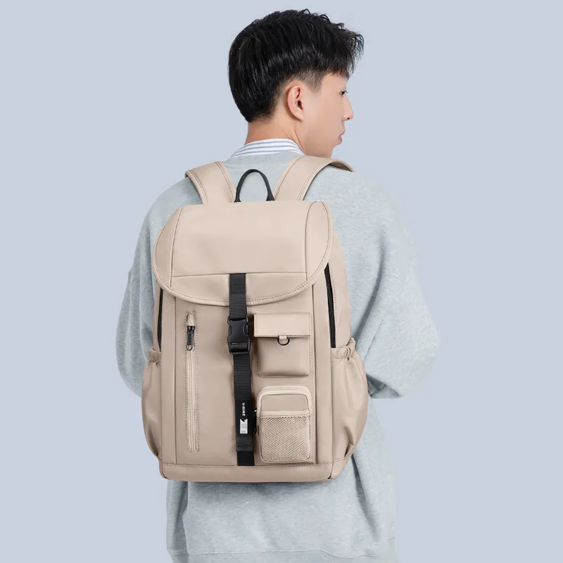 V.NINE Fabric Backpack Regular Unisex Khaki/Obsidian Black-8