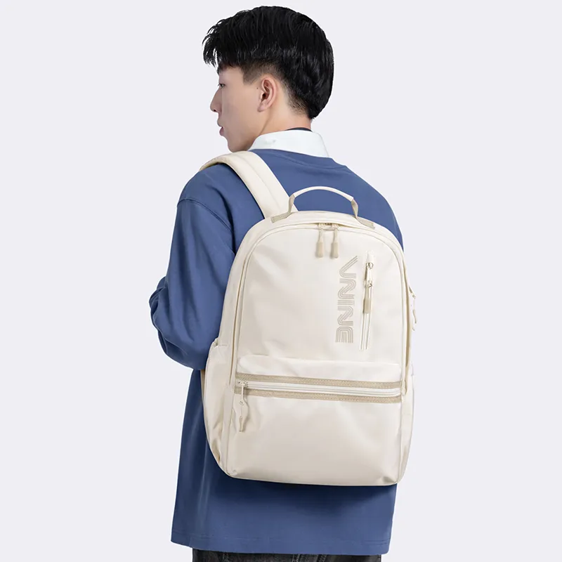 V.NINE Fabric Backpack Unisex Ecru/Obsidian Black-6