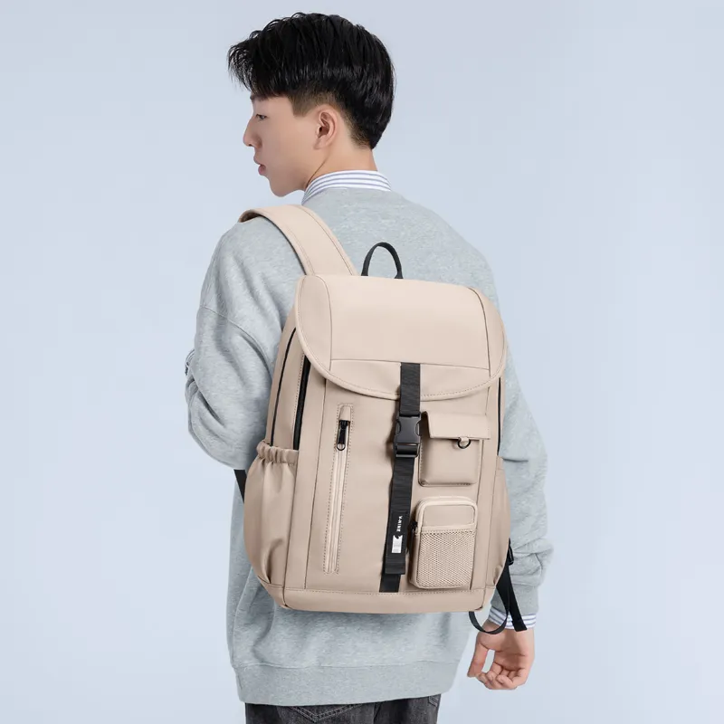 V.NINE Fabric Backpack Regular Unisex Khaki/Obsidian Black-9