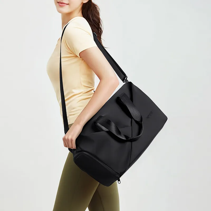 V.NINE Fabric With Synthetic Leather Handbag Student Travel Bag Large Size Unisex Cream White/Glutinous Beige Black-11